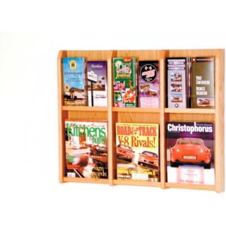 WOODEN MALLET 6 Magazine/12 Brochure Oak & Acrylic Wall Display - Light Oak LM-9LO